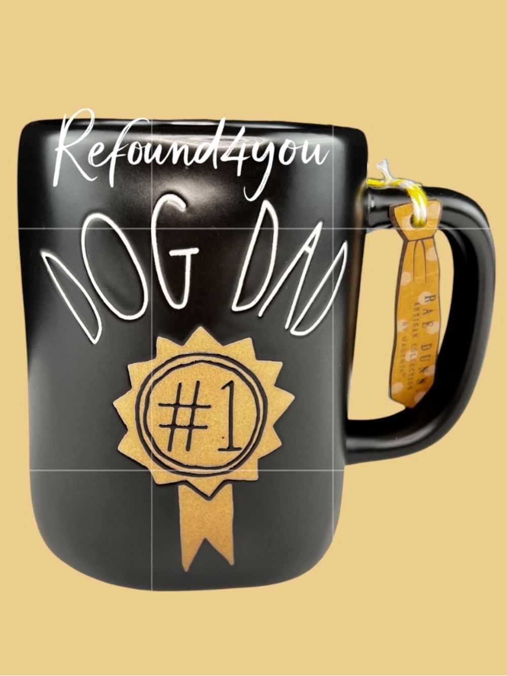 Rae Dunn - 3/$48 - "Dog Dad #1" Black Ceramic Mug. NWT. Firm unless bundled!